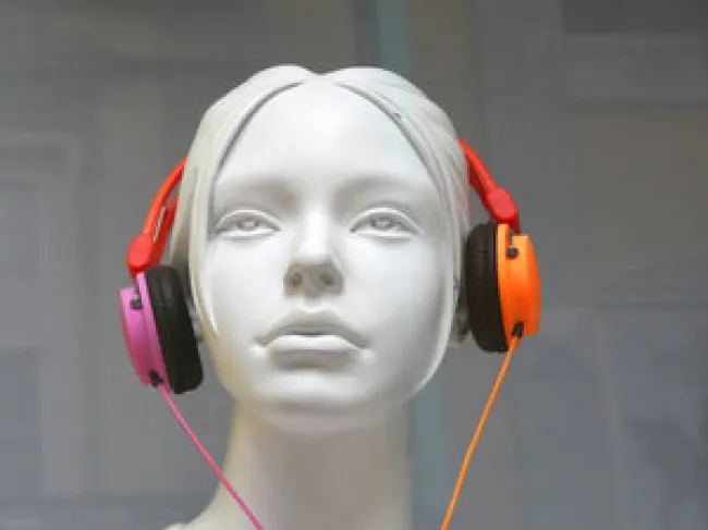 Mannequin with headphones